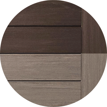 TimberTech Advanced PVC Vintage Collection Dark Hickory and Coastline Color Combinations
