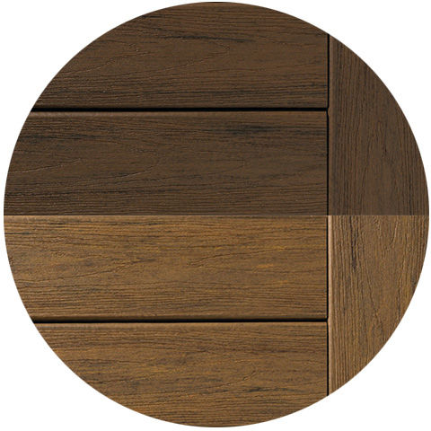 TimberTech Composite Reserve Collection Dark Roast and Antique Leather Color Combinations
