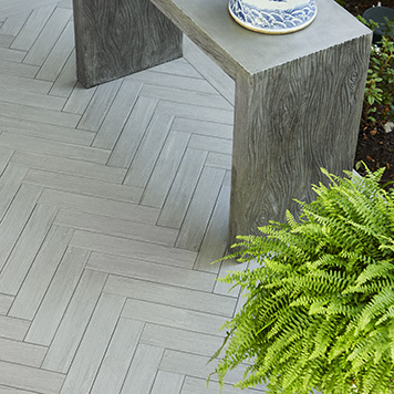 Herringbone pattern TimberTech AZEK Vintage Collection in Coastline