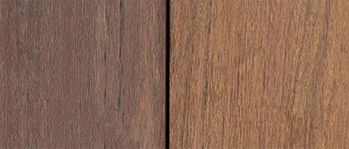 TimberTech Advanced PVC Vintage Collection English Walnut vs Ipe Wood comparison images