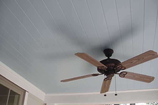 AZEK exteriors beadboard ceiling gives your porch a clean fresh aesthetic