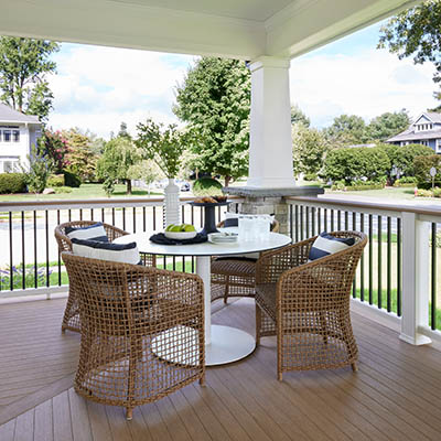 Covered front porch ideas featuring a mix of textures