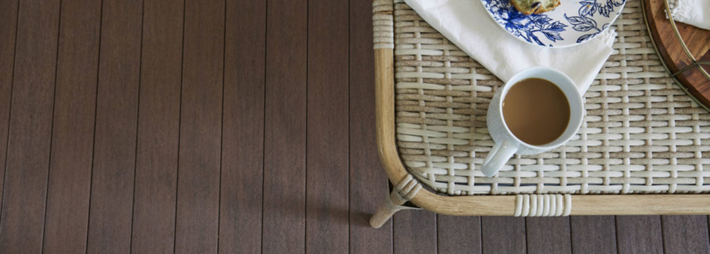 Coffee and muffins on a wicker tray