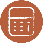 Illustrated icon of a calculator.