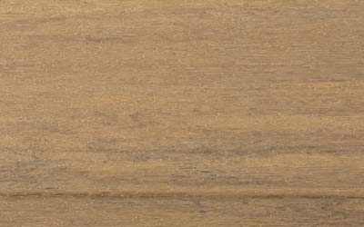 Close up decking board swatch of Weathered Teak from the Advanced PVC product line