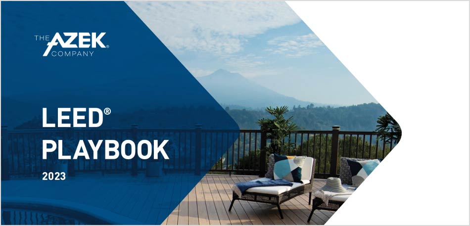 Preview of the cover of the "The AZEK Company LEED Playbook 2023"