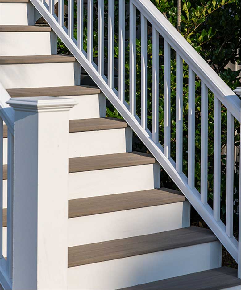 Amy's stairs after the update, the colors are crisp and the stairs are free from chipping and rotting