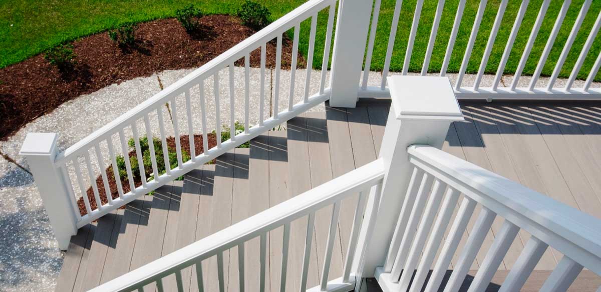 Angled aerial shot of Amy's new stairs