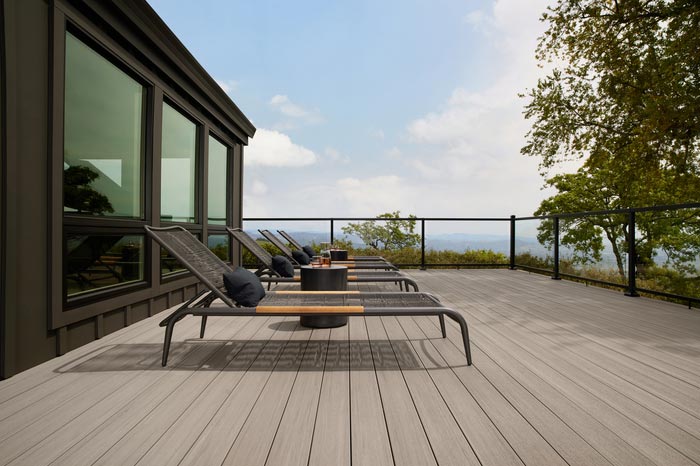 Deck railing idea modern rail with a glass infill