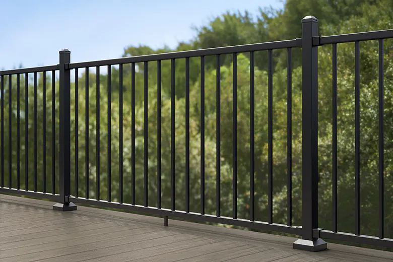 Fulton Rail metal deck railing with baluster infill
