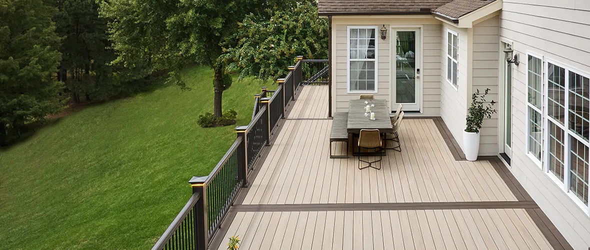 With numerous color options of TimberTech deck boards you can find a combination of colors to match the exterior of your home.