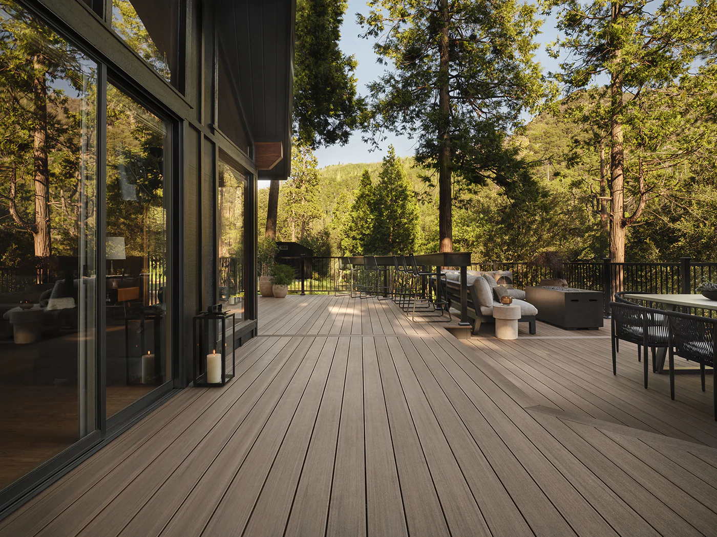 View of the deck shown parallel to the backdoor of her house