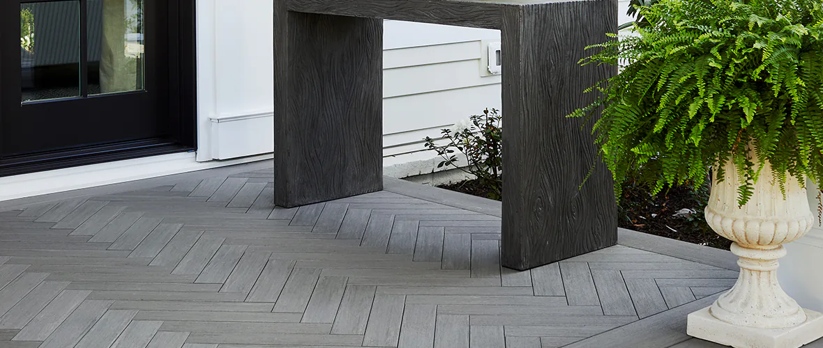 Herringbone pattern built into a deck.